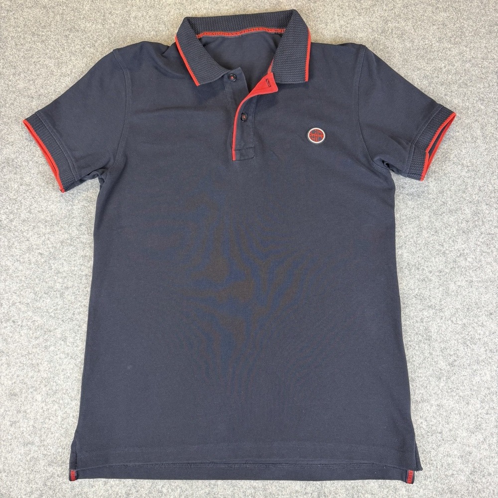 CH Carolina Herrera Polo Shirt Mens Small S Black Red Pique Short Sleeve Luxury